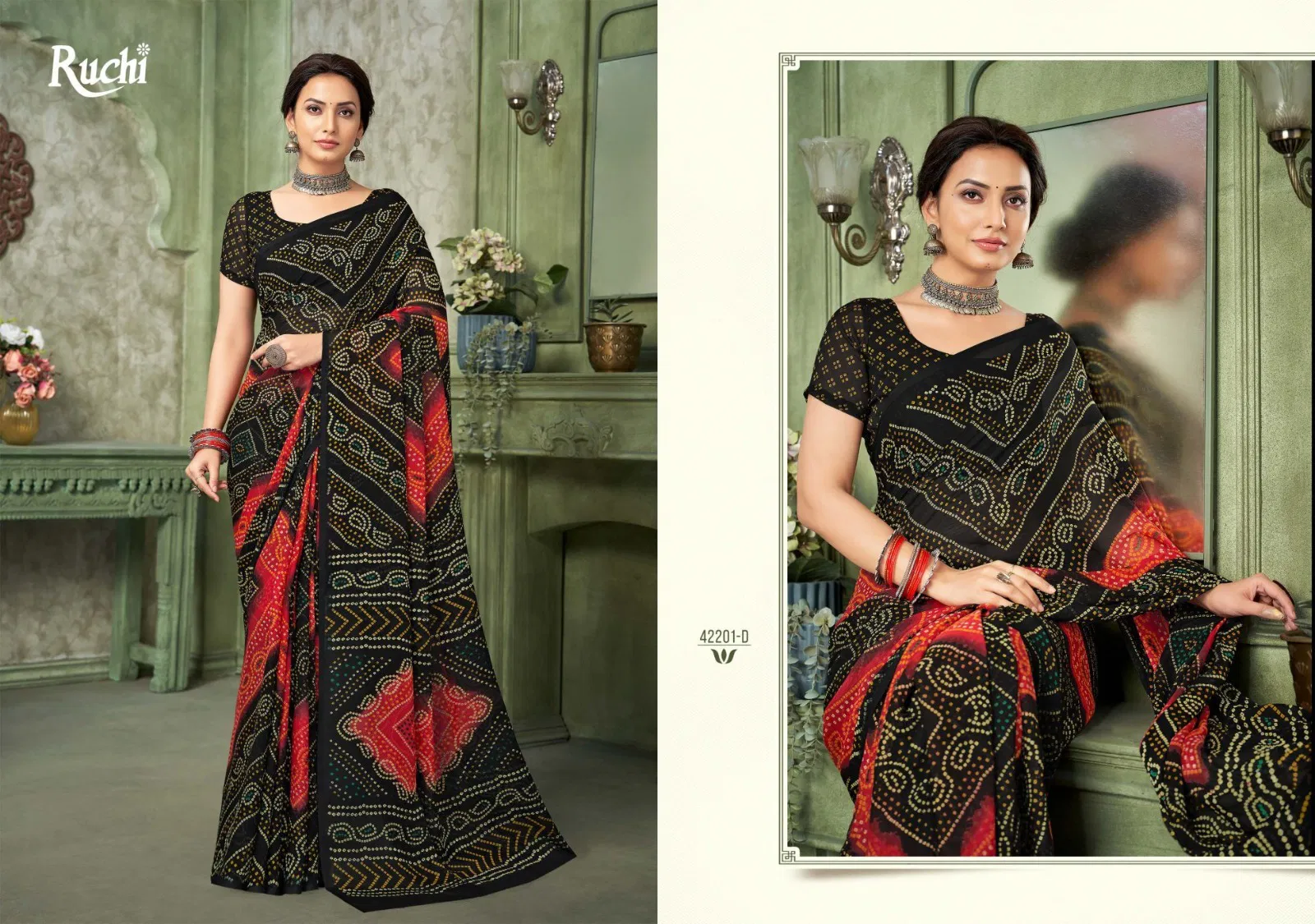 Star Chiffon Vol 193 By Ruchi Chiffon Saree Wholesale In India